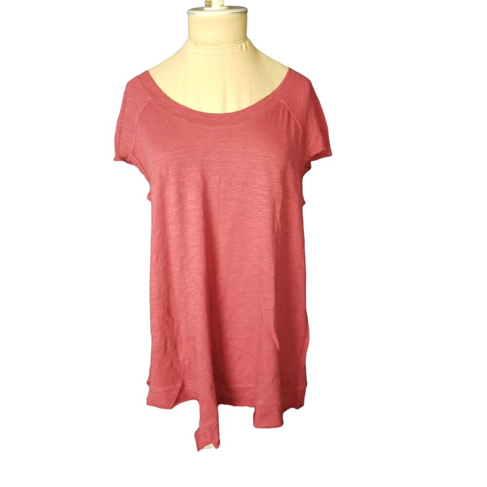 WILT Brick Red tee shirt Tunic Raw Hem Size XS
